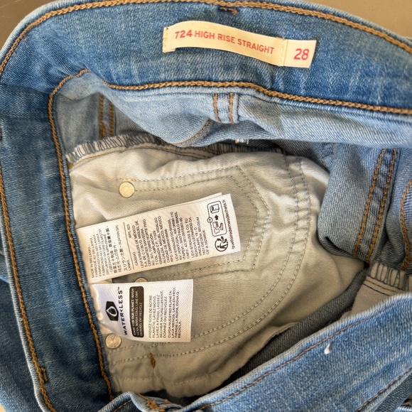 Lot of 2 Jeans Paige HR Manhattan & Levi 724 HR Straight Both size 28 - Picture 7 of 7